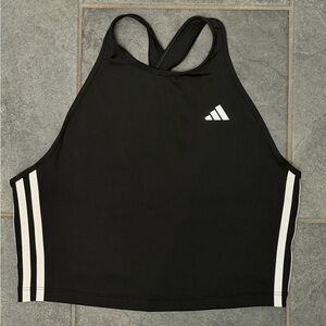 Adidas Training 3-Stripe Aeroready Crossback Crop Tank - Black - Medium